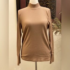 J. CREW Ribbed Mockneck Fitted Shirt XXL - Camel - EUC